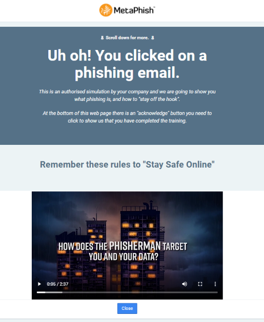 How to Create and Publish a Phishing Simulation - Step 4 (Learning